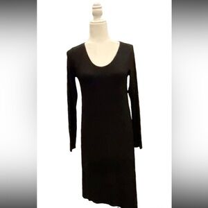 NWT Eileen Fisher Black Long Sleeve High Lo Dress Size XS